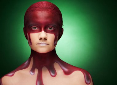 yaratıcı yüz-sanat, genç kadın