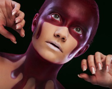 yaratıcı yüz-sanat, genç kadın