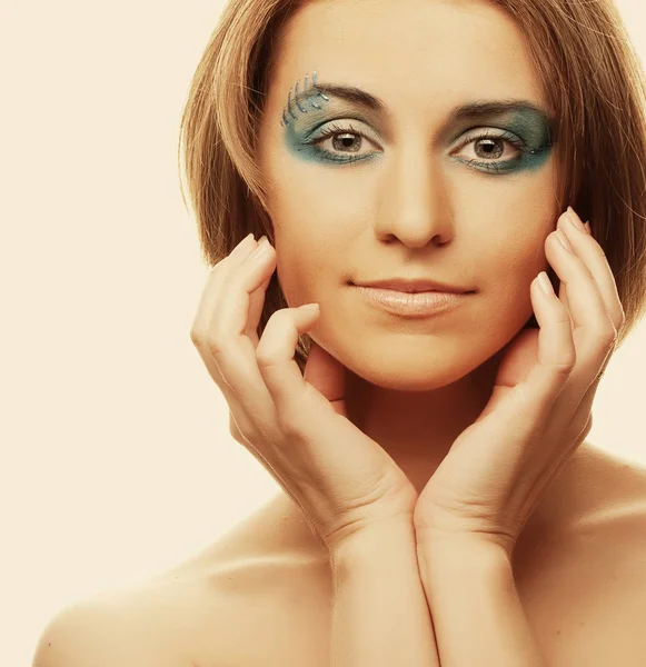 Trucco creativo. Giovane donna — Foto Stock