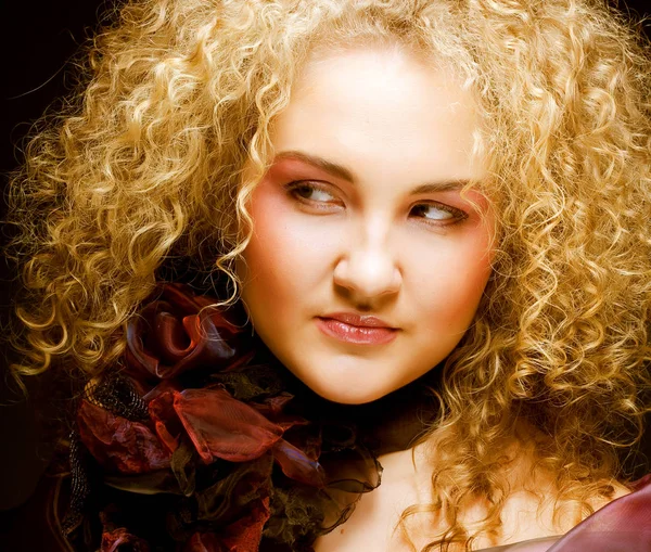 Blonde with curly hair — Stock Photo, Image