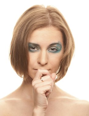 Yaratıcı makyaj. beyaz izole