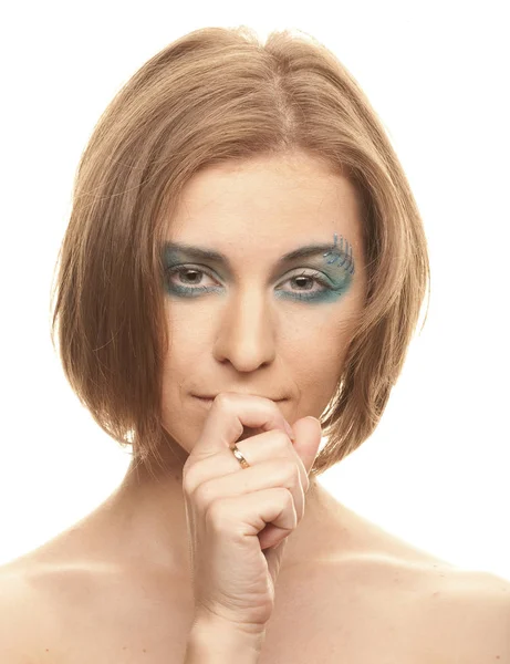 Yaratıcı makyaj. beyaz izole