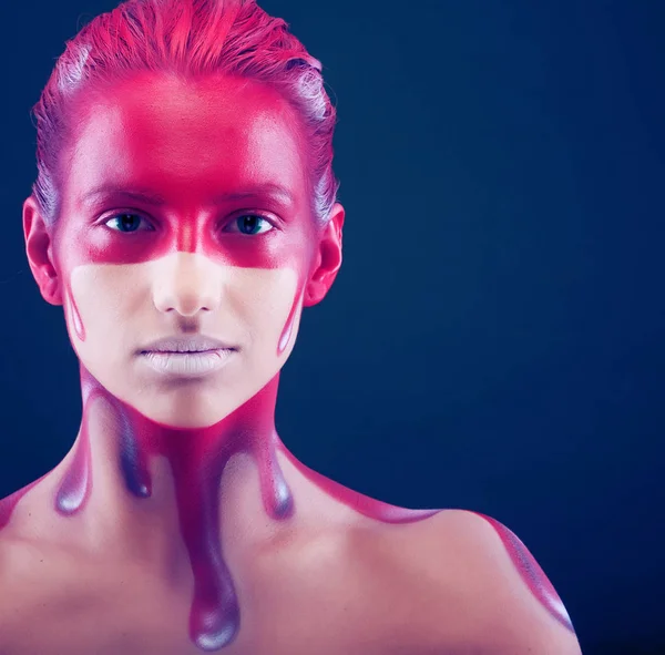 yaratıcı yüz-sanat, genç kadın