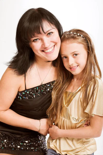 Beautiful mother and her little daughter — Stock Photo, Image