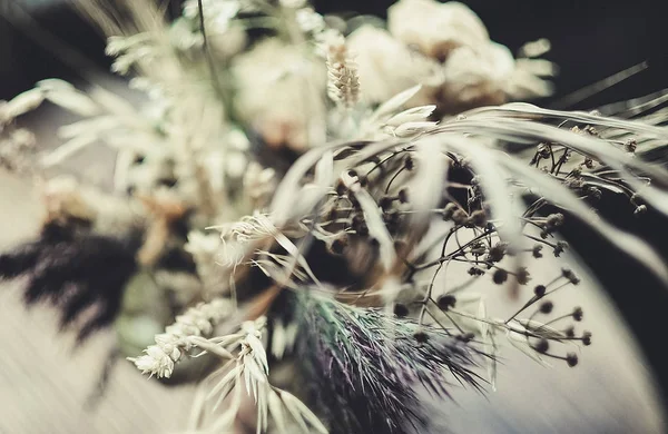 bouquet of dried flowers close-up