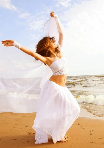 White angel on the beach — Stock Photo, Image