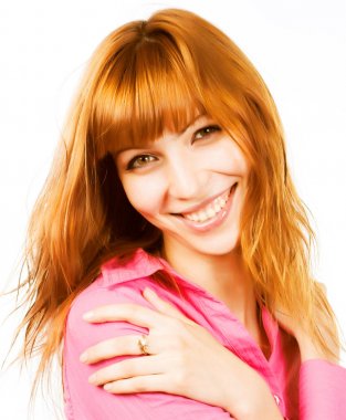 Beyaz arka plan üzerinde Dişileştirilmiş Güzellik