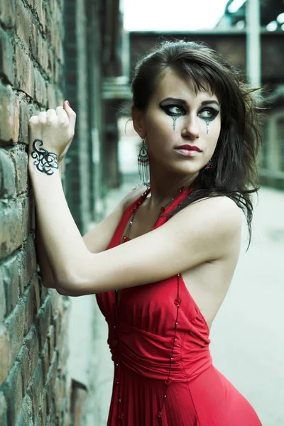 Young woman with creative makeup — Stock Photo, Image