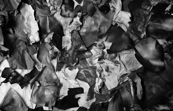 Crumpled black and white paper, background — Stock Photo, Image