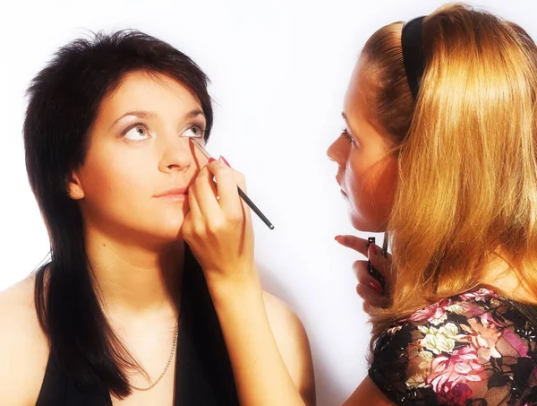 Maquillaje artista en el trabajo —  Fotos de Stock