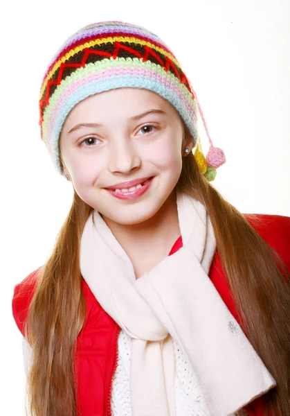 Meisje met kleding voor de winter — Stockfoto