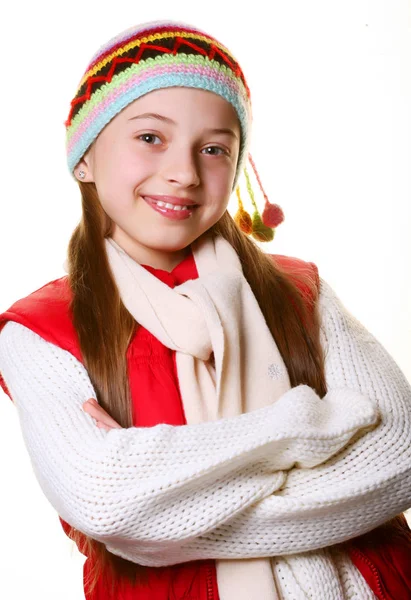 Menina com roupas para o inverno — Fotografia de Stock