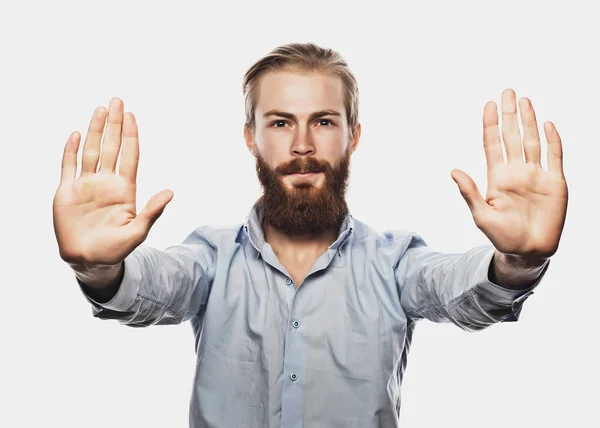 Hombre de negocios haciendo señal de stop — Foto de Stock