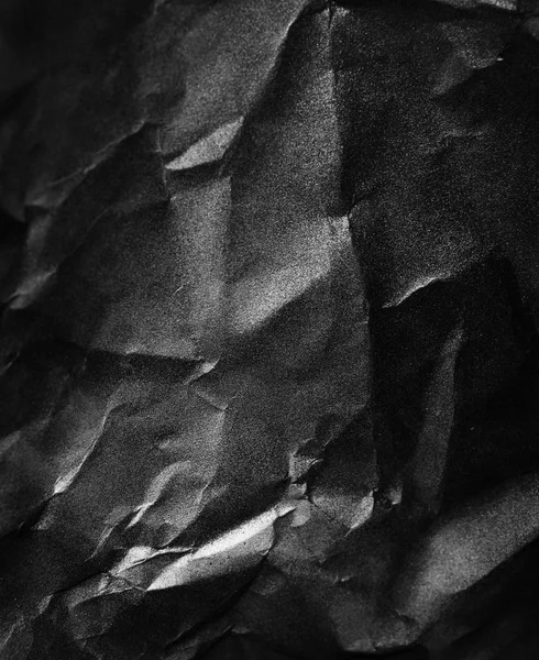 Crumpled black paper, background — Stock Photo, Image