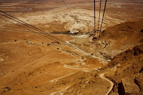 Masada - El teleférico a la antigua ciudad Masada de Israel — Foto de Stock