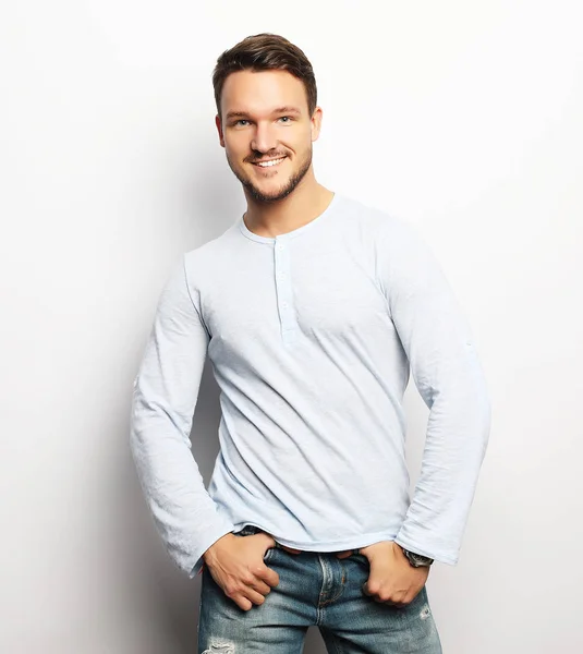 Handsome young man in smart casual wear looking at camera — Stock Photo, Image