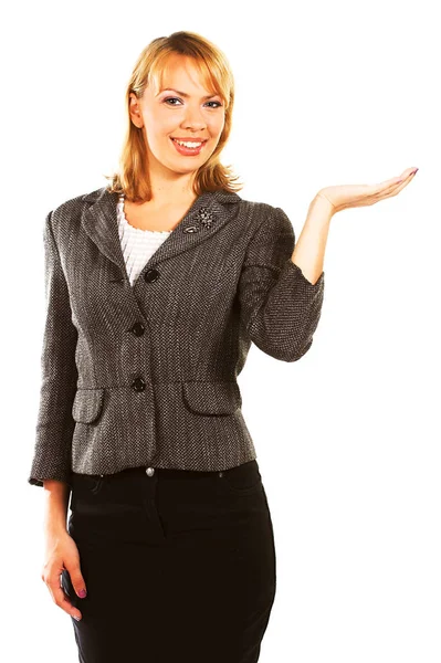 Business woman over white background — Stock Photo, Image