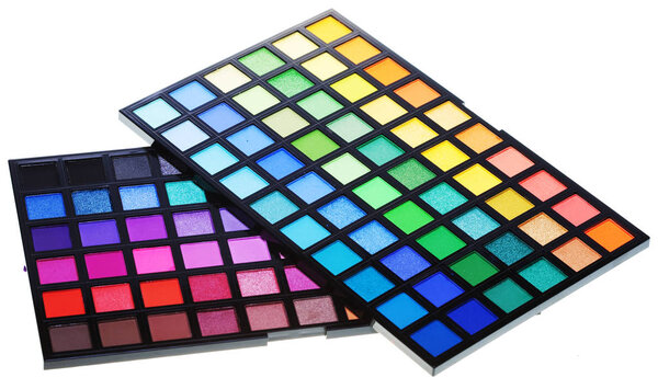 make-up collection over white background