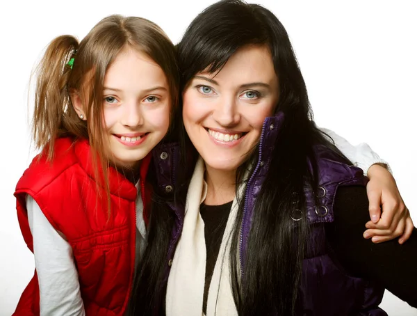 Familia feliz sobre fondo blanco — Foto de Stock