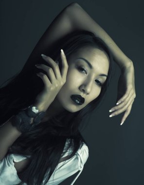 Güzel genç Asya model yakın çekim