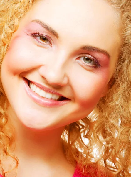 Blonde with curly hair — Stockfoto