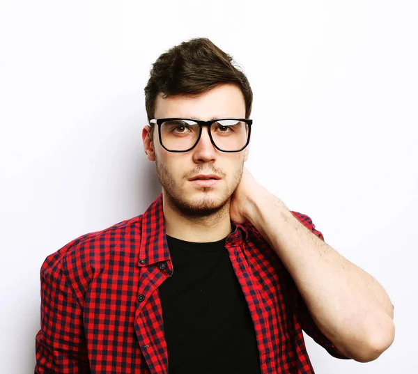 Beautiful young man wearing glasses — Stock Photo, Image