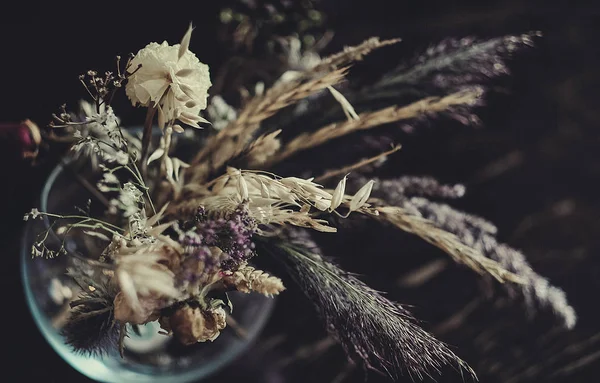 bouquet of dried flowers close-up