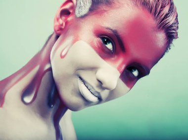 yaratıcı yüz-sanat, genç kadın