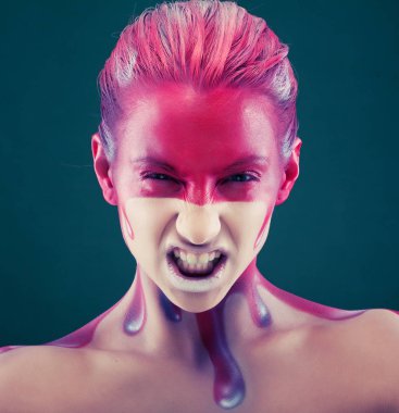 yaratıcı yüz-sanat, genç kadın