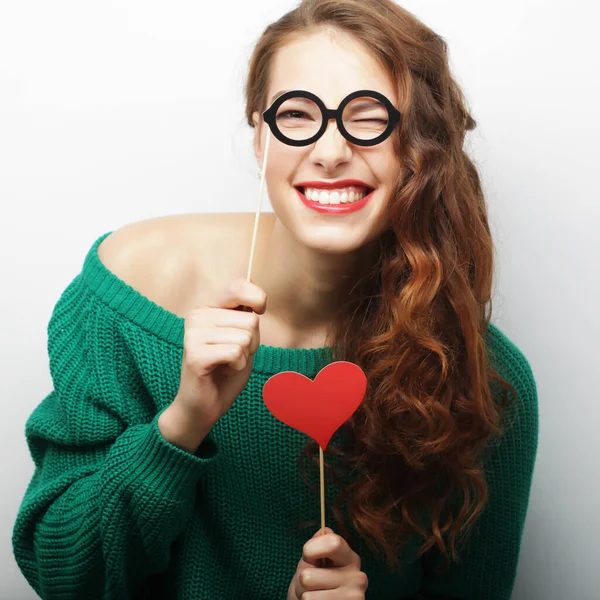 Playful young woman ready for party — Stock Photo, Image