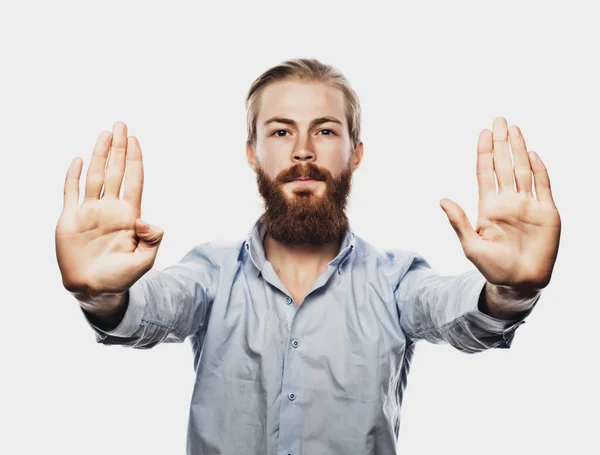 Hombre de negocios haciendo señal de stop — Foto de Stock