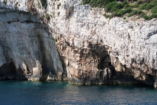 Blå grottor på ön Zakynthos, Grekland, sommar, resor koncept — Stockfoto