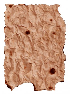 eski yanmış buruşuk kağıt yaprağının