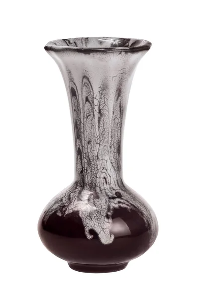 Темно-червона ваза ізольована на білому — стокове фото