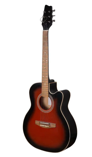 Rote und schwarze Gitarre auf weißer — Stockfoto