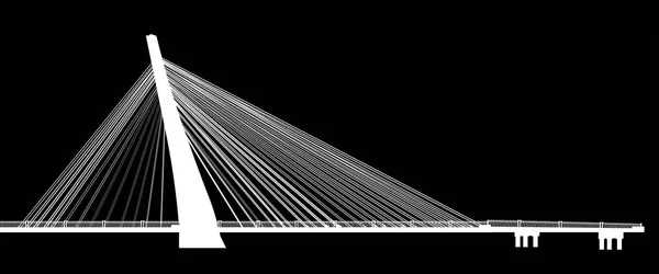 Pont moderne blanc sur noir — Image vectorielle