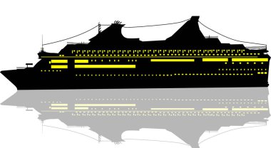 Beyaz yansıma bulunan büyük yat