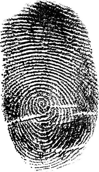 Черный отпечаток пальца на белой иллюстрации — стоковый вектор