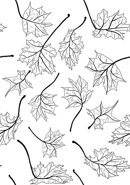 Acero foglie schizzi senza soluzione di continuità sfondo — Vettoriale Stock