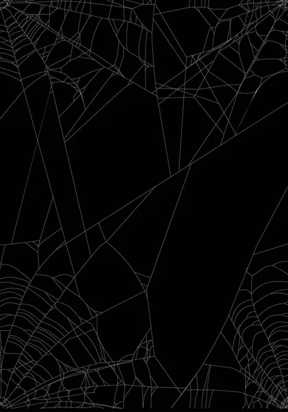 Tela de araña aislada en cuatro esquinas blancas — Vector de stock