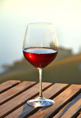 Lavaux üzüm bağları karşı şarap