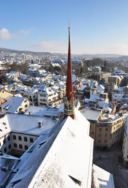 Winters aanblik van Zürich — Stockfoto