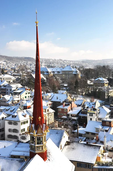 Winters aanblik van Zürich — Stockfoto