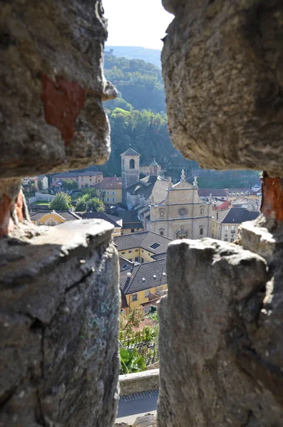 Bellinzona ciudad a través de la flecha-bucle —  Fotos de Stock