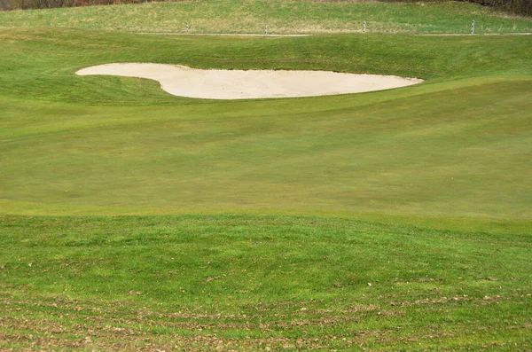 Golfbaan Met Een Rijke Groene Grasmat Prachtig Landschap Stockfoto