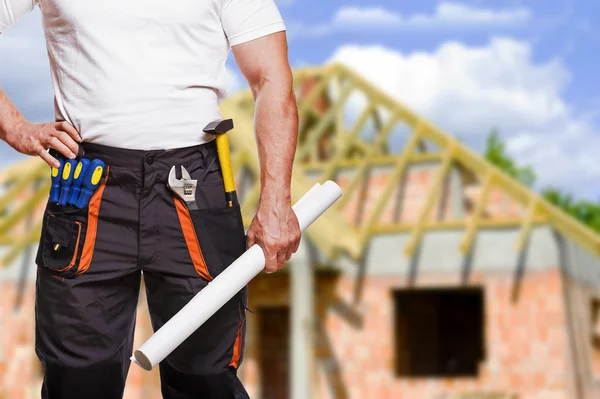 Worker with tools. Construction and house renovation concept. — Stock Photo, Image