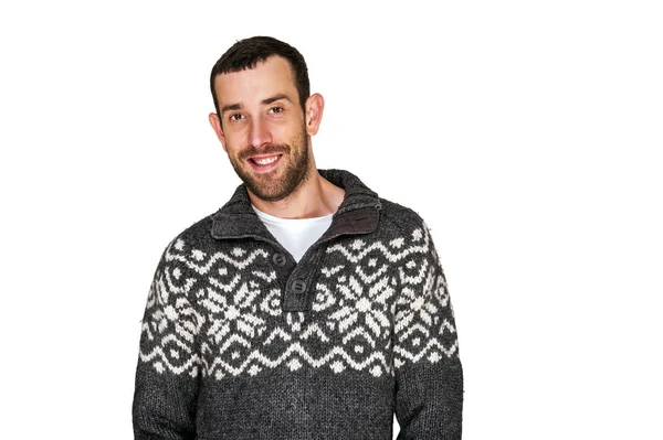잘생긴 남자 착용 스웨터. — 스톡 사진