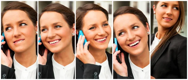 Teknolojik kadın gülümseyerek — Stok fotoğraf