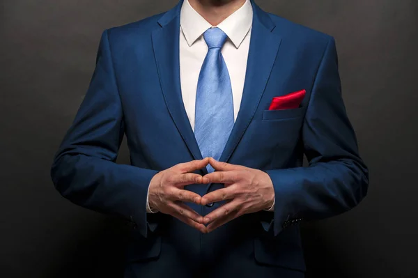 Man gentleman in black suit and tie — Stock Photo, Image