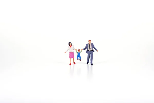Family of people in miniature people — Stock Photo, Image